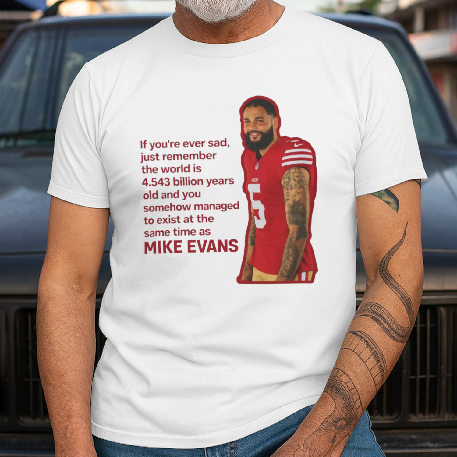 Official The World Is 4.543 Billion Years Old Mike Evans Shirt