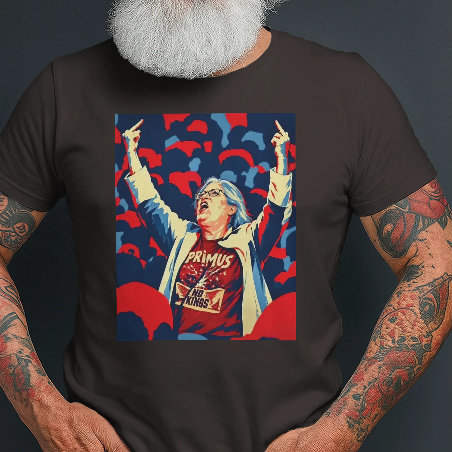 Aunt Sue Primus No Kings Middle Finger Shirt