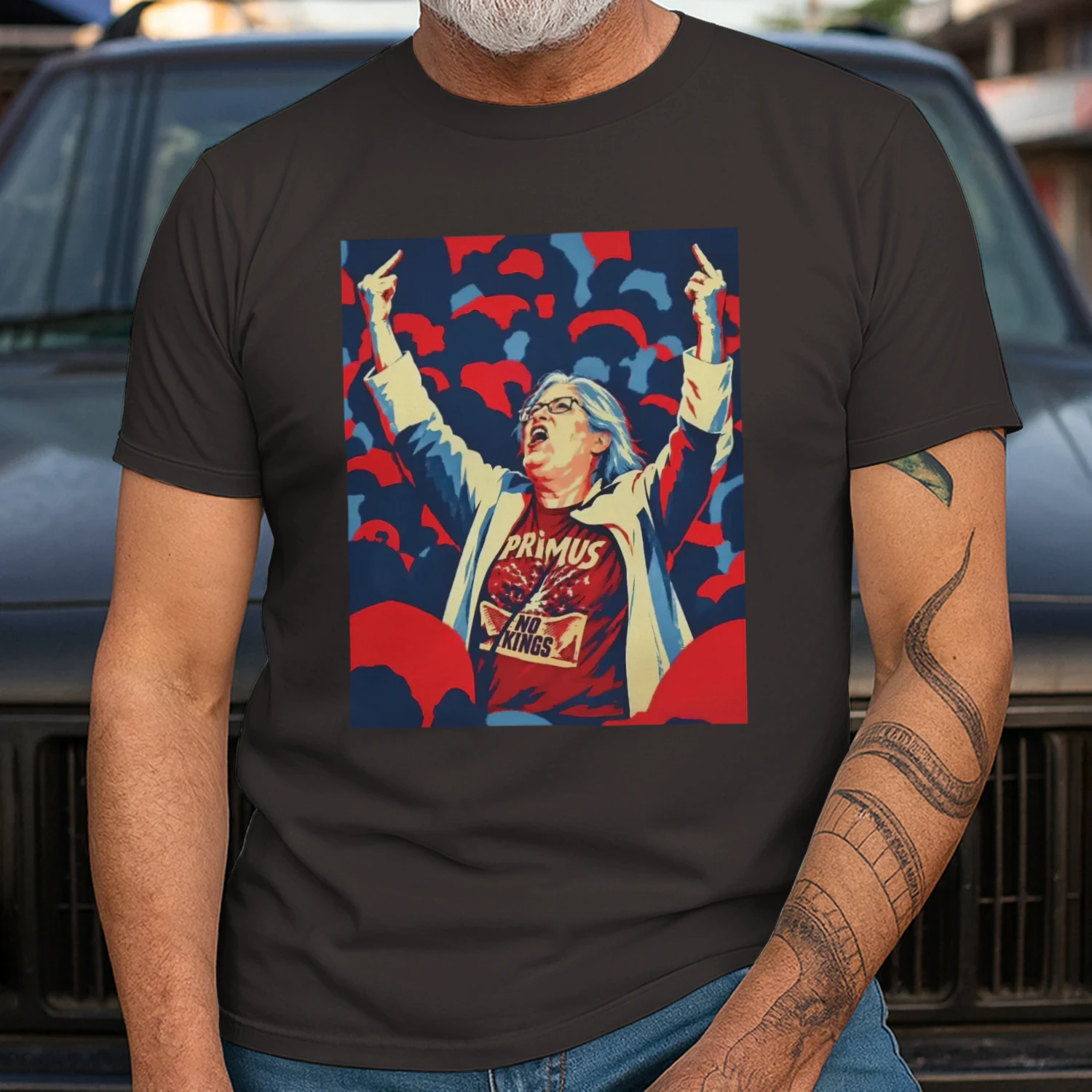 Aunt Sue Primus No Kings Middle Finger Shirt