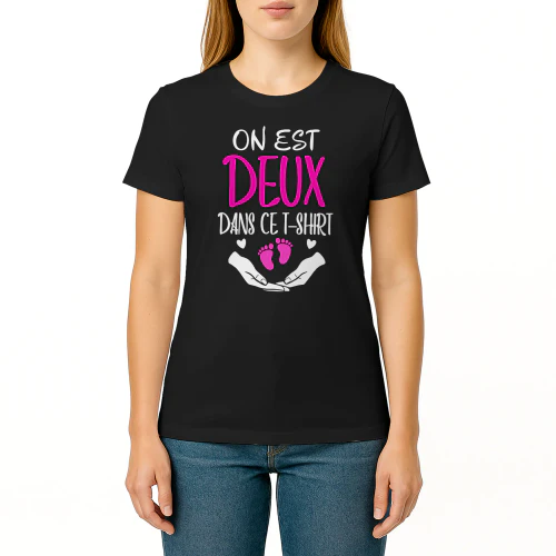 on est deux dans ce tee shirt