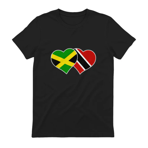 Trinidadian Jamaican Heart Love Jamaica Trinidad Flag