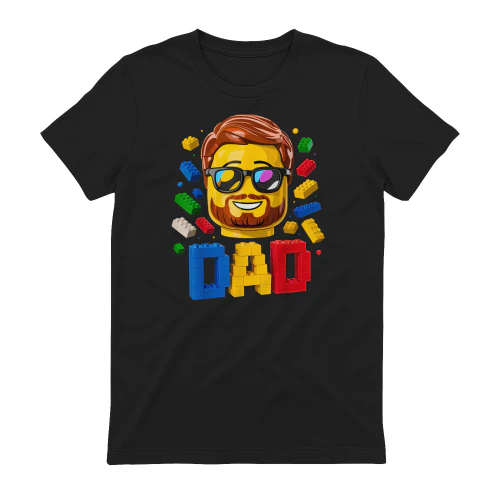 Family Dad Master Builder Building Bricks Blocks Fathers Day T-Shirt US
