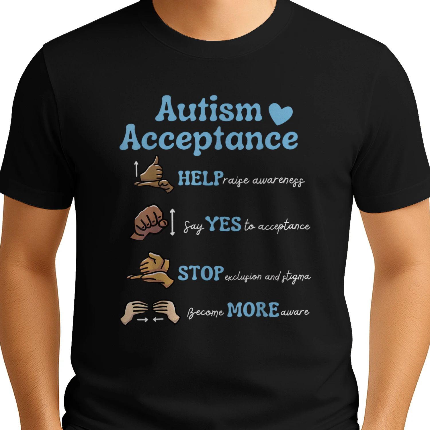 Autism Awareness Acceptance Hand Sign Language SPED Teacher