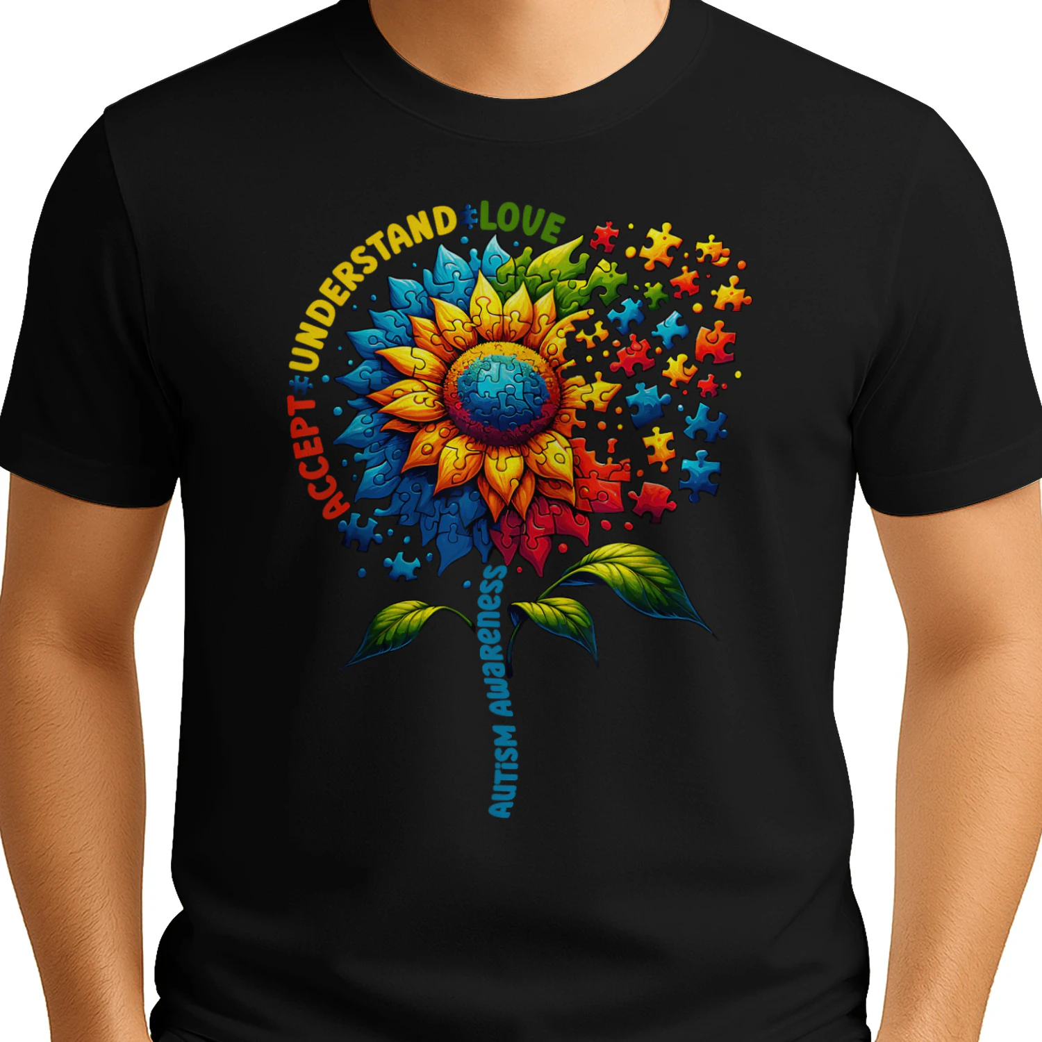 Autism Awareness Sunflower Men Women Kids Autism Sunflower