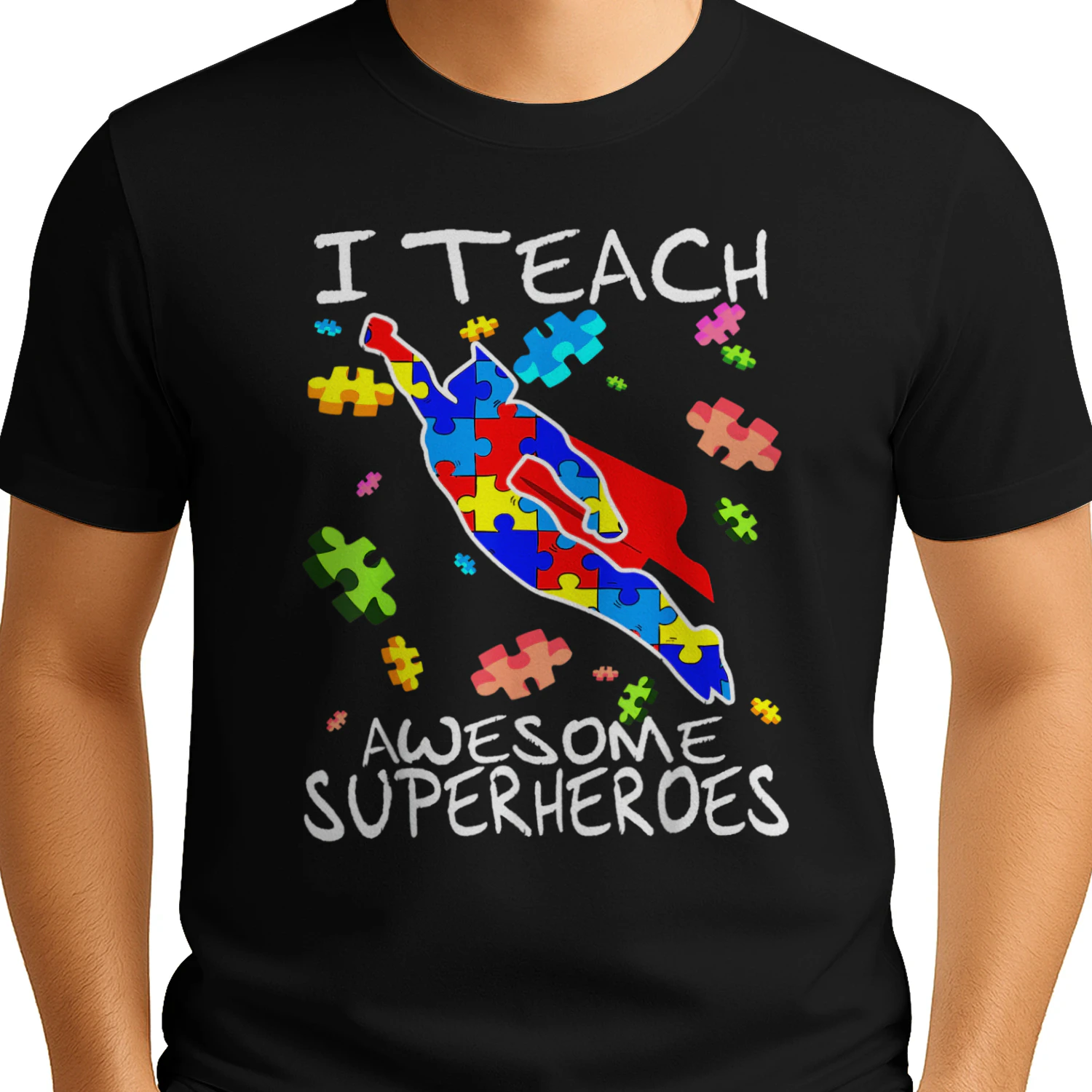 Autism Awareness Teacher I Teach Awesome Superheroes