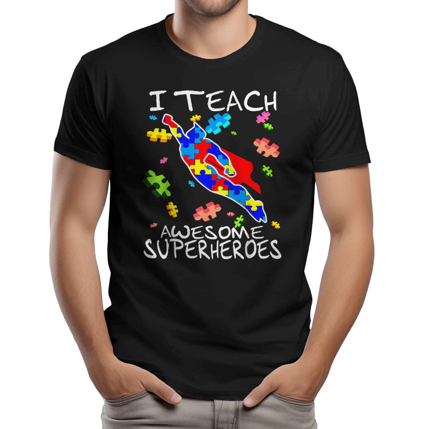 Autism Awareness Teacher I Teach Awesome Superheroes