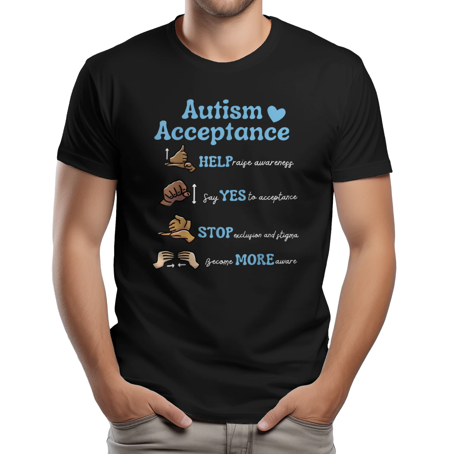 Autism Awareness Acceptance Hand Sign Language SPED Teacher