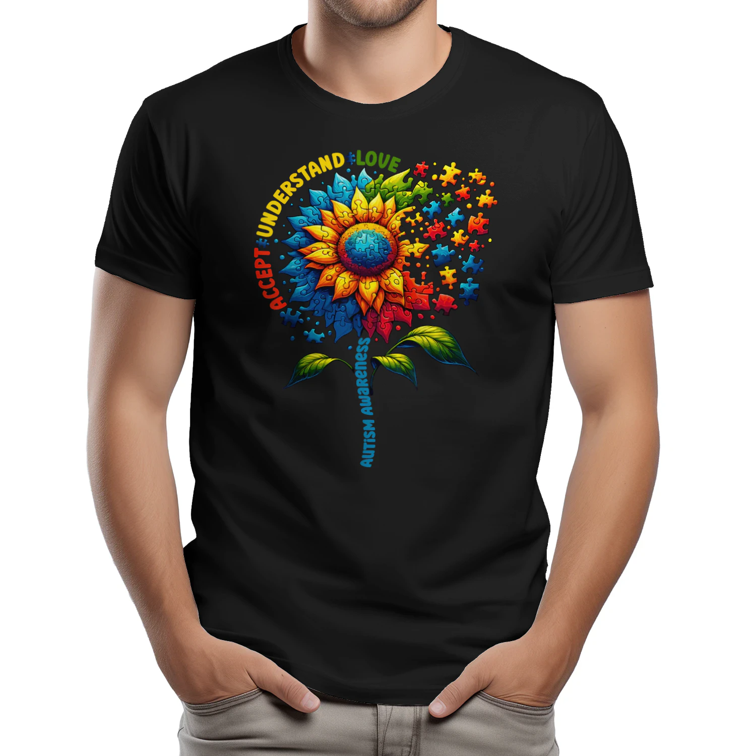 Autism Awareness Sunflower Men Women Kids Autism Sunflower