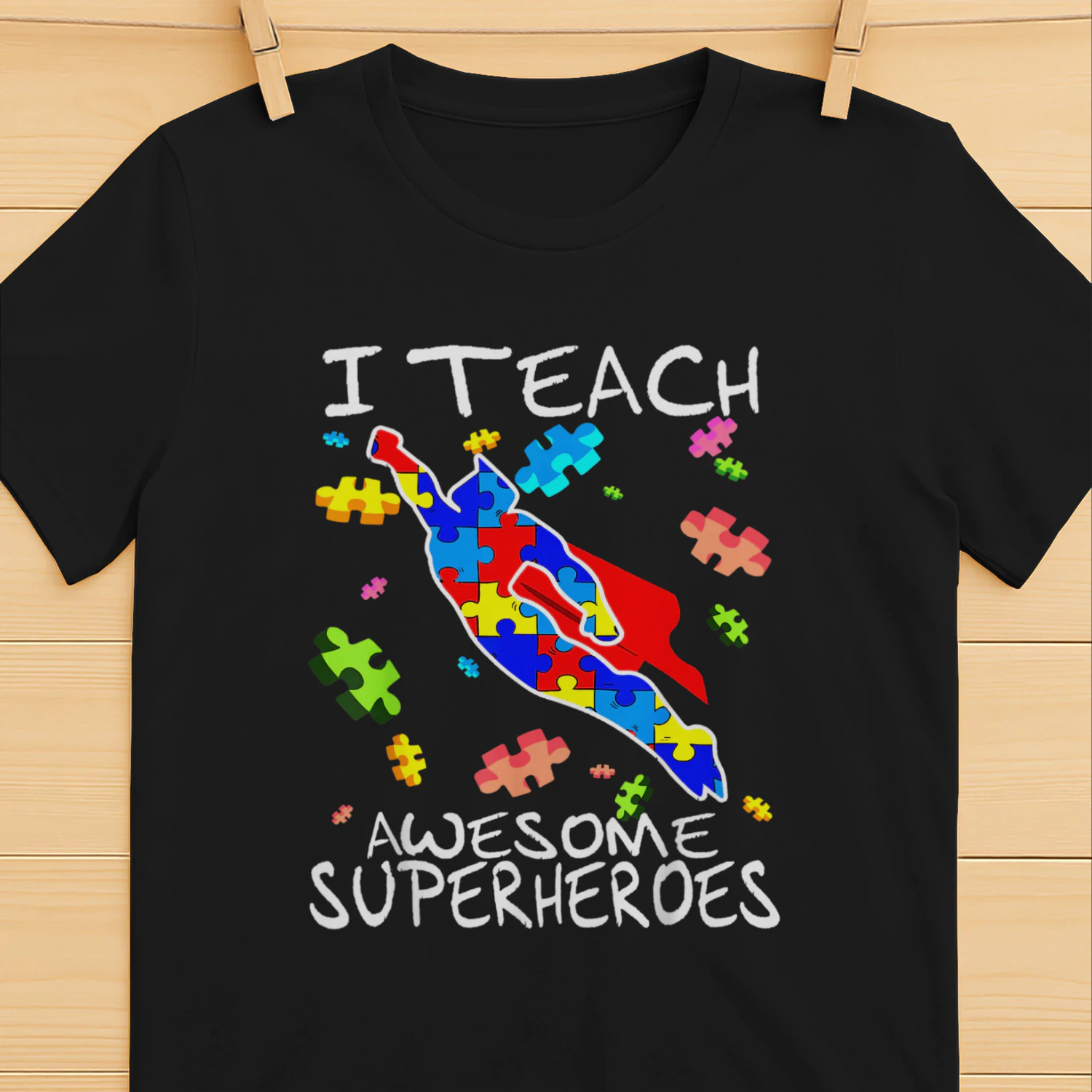 Autism Awareness Teacher I Teach Awesome Superheroes