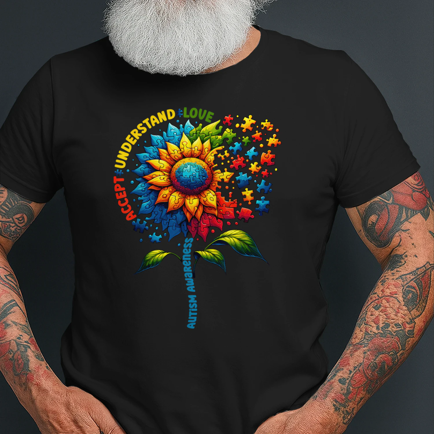 Autism Awareness Sunflower Men Women Kids Autism Sunflower