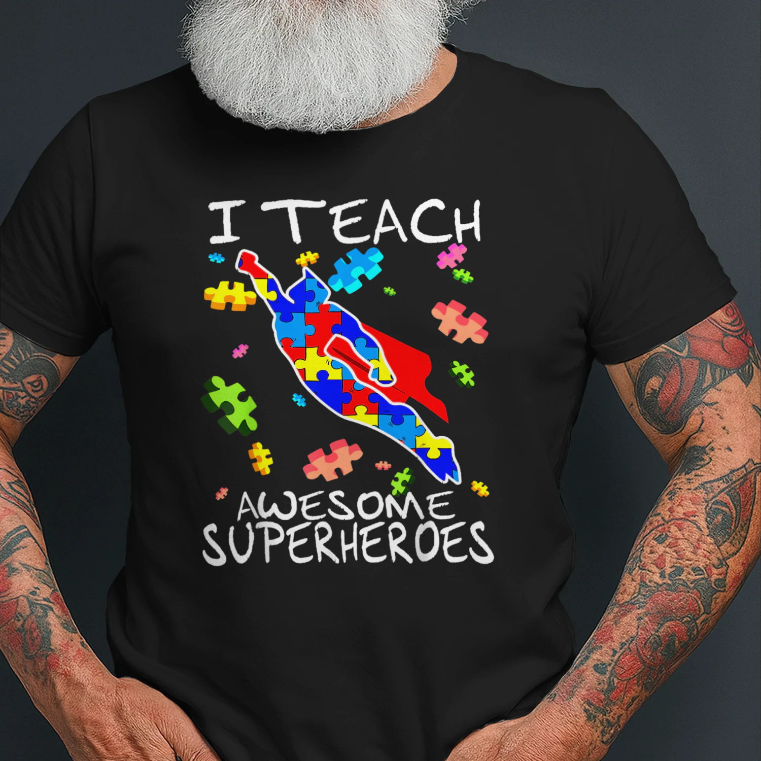 Autism Awareness Teacher I Teach Awesome Superheroes