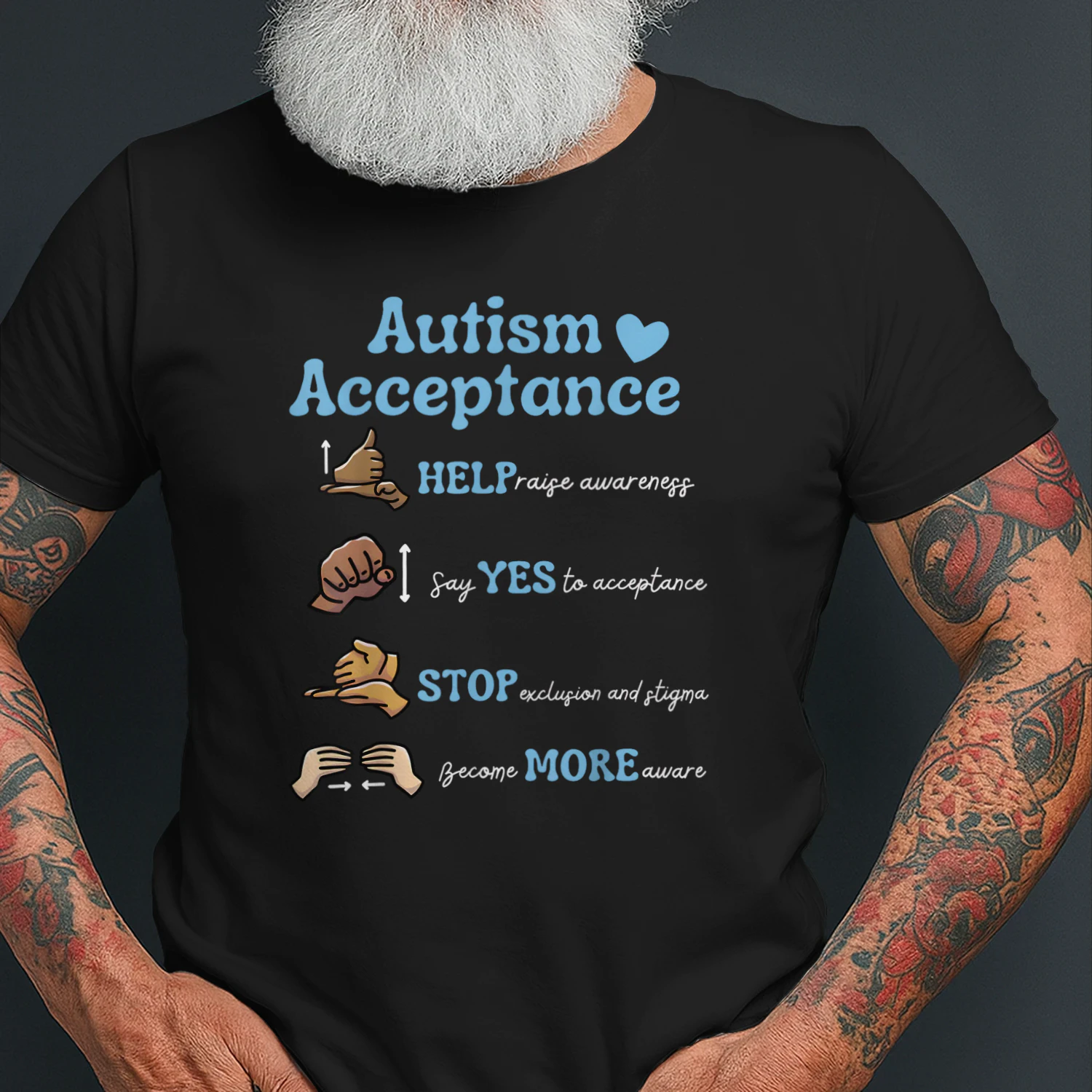 Autism Awareness Acceptance Hand Sign Language SPED Teacher