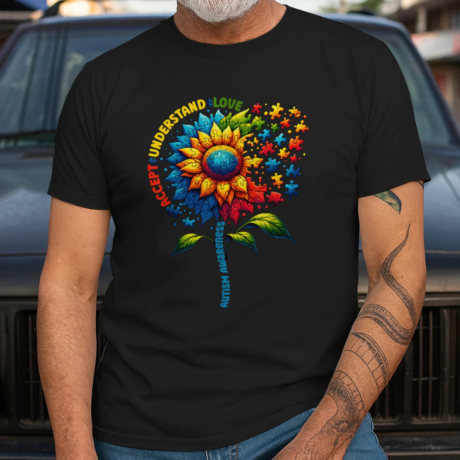 Autism Awareness Sunflower Men Women Kids Autism Sunflower