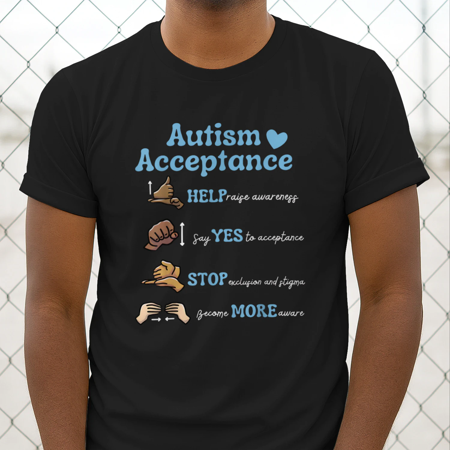 Autism Awareness Acceptance Hand Sign Language SPED Teacher