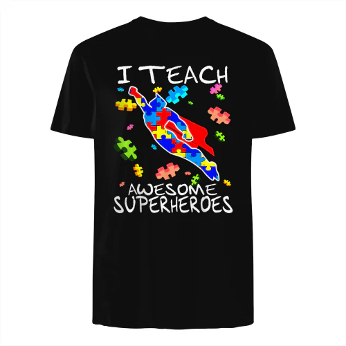 Autism Awareness Teacher I Teach Awesome Superheroes