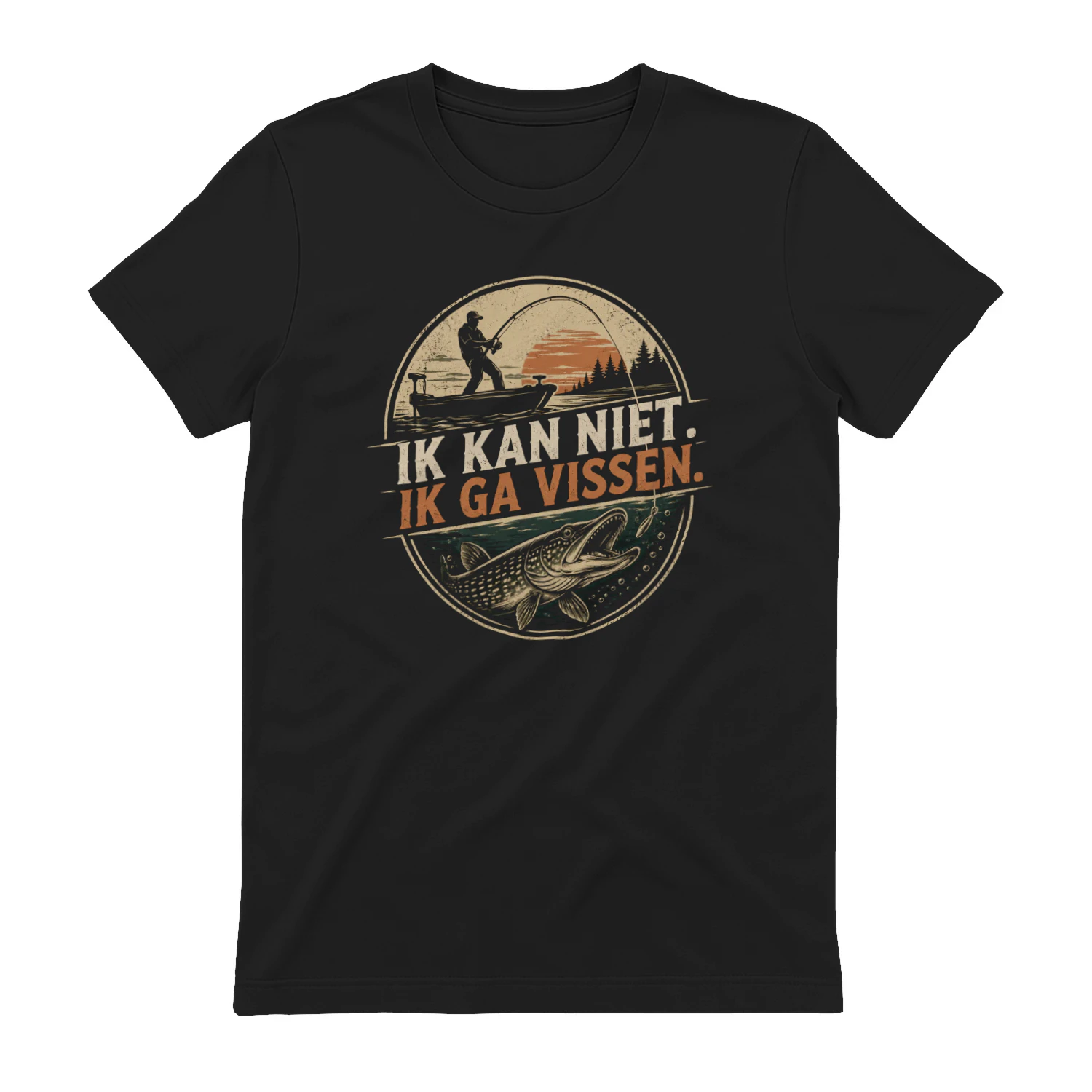 Ik Kan Niet Ik Ga Vissen T-Shirt