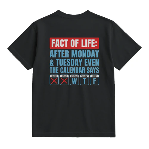After Monday and Tuesday Even the Calendar Says WTF funny T-Shirt