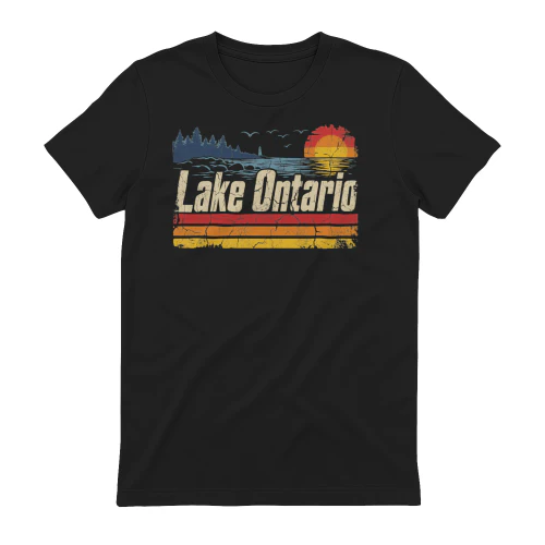 Retro Sunset Great Lakes Lake Ontario T-Shirt