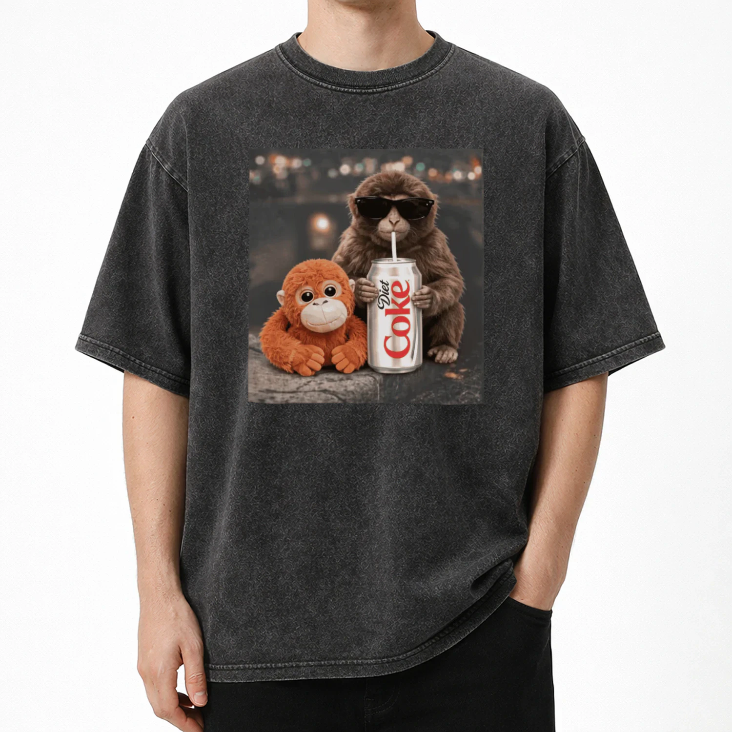 Baby Monkey Punch Drinking Diet Coke T-Shirt