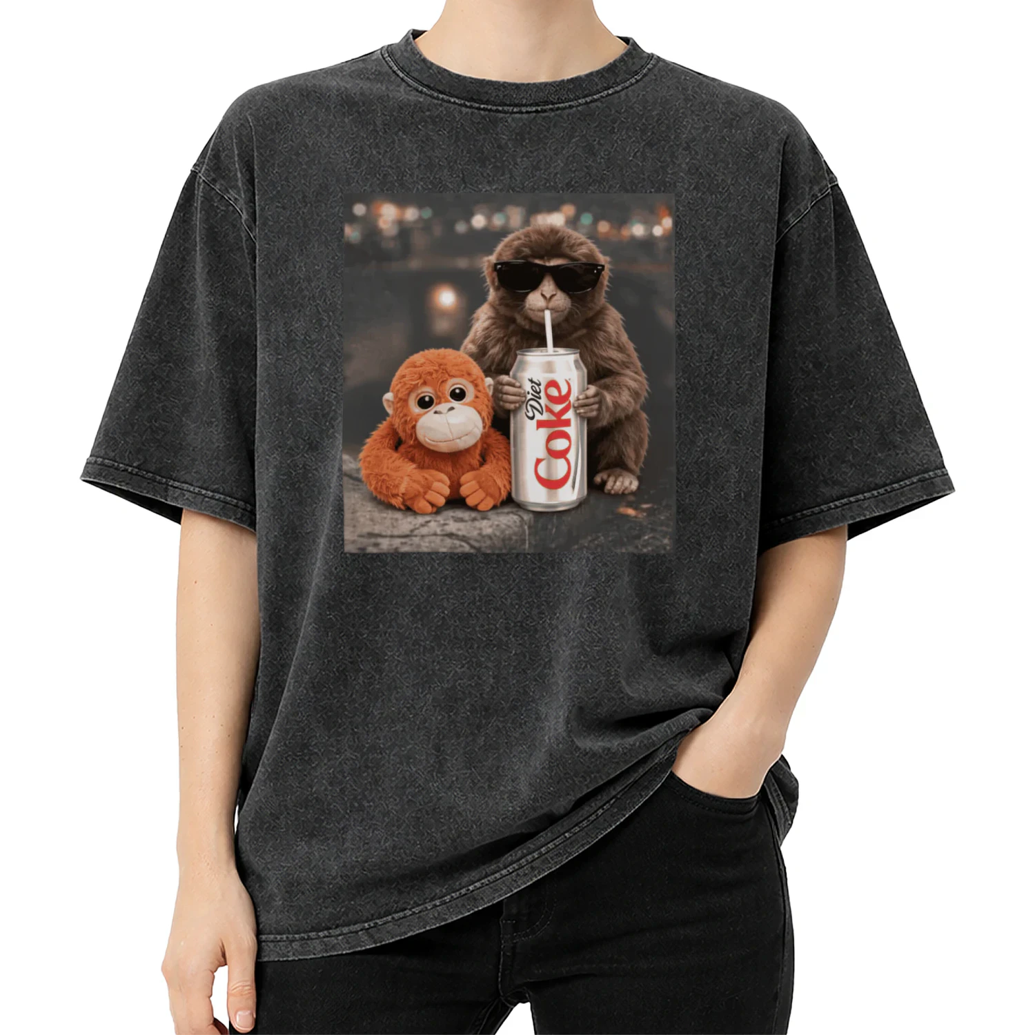 Baby Monkey Punch Drinking Diet Coke T-Shirt