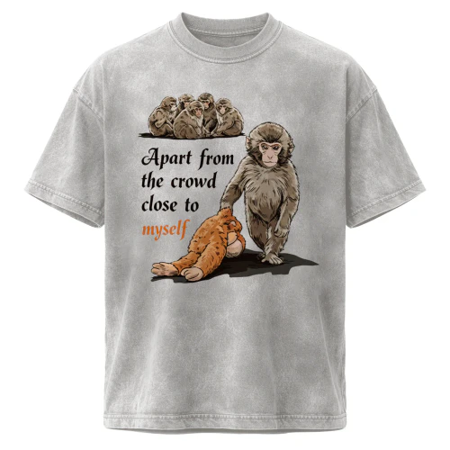 Apart From The Crowd T-Shirt - Baby Monkey Loner Introvert