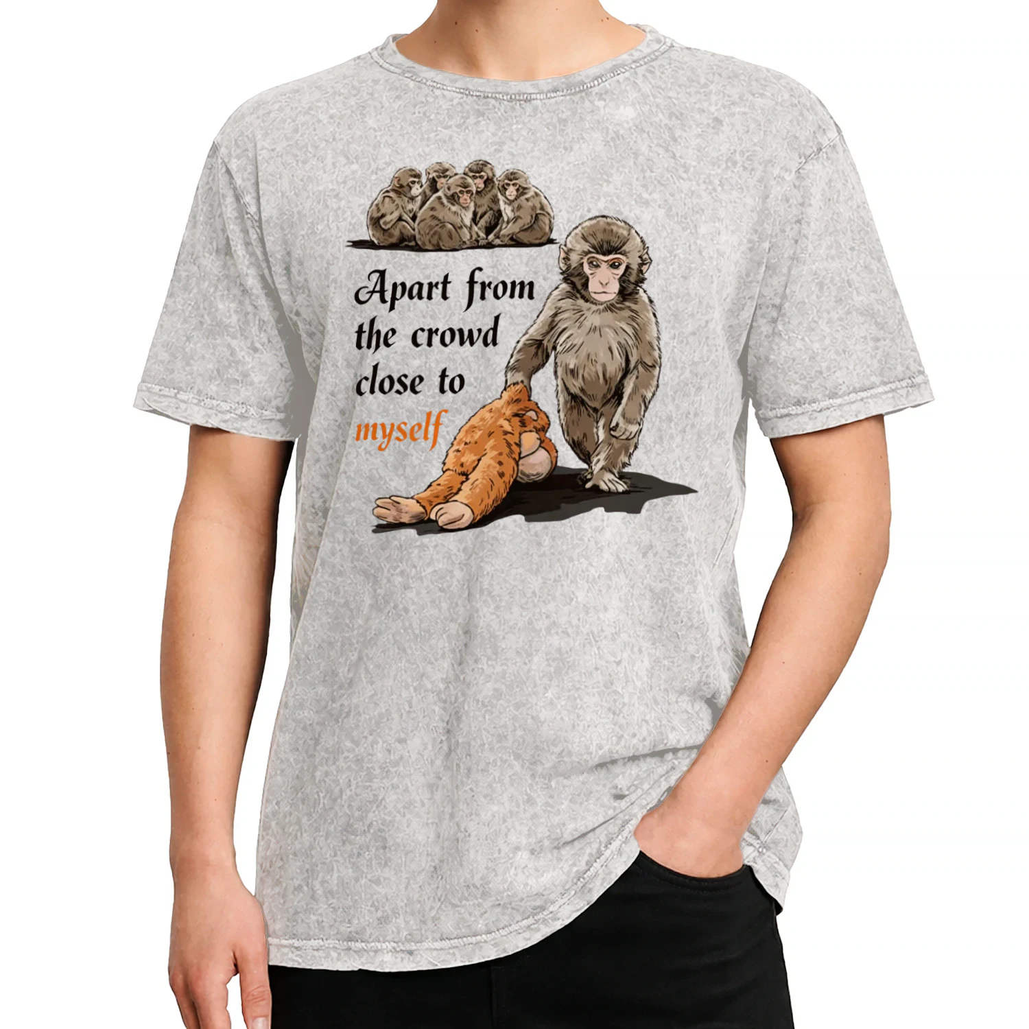 Apart From The Crowd T-Shirt - Baby Monkey Loner Introvert