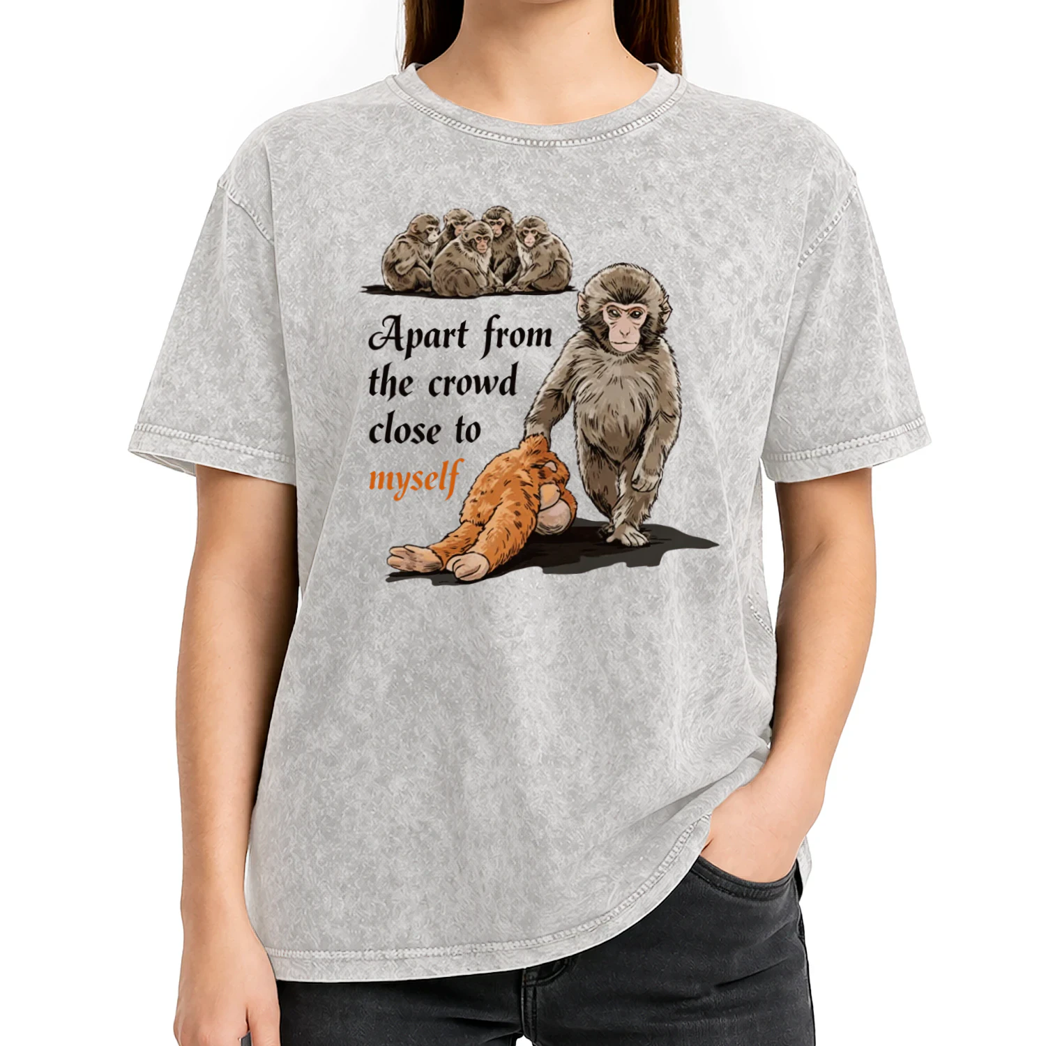 Apart From The Crowd T-Shirt - Baby Monkey Loner Introvert
