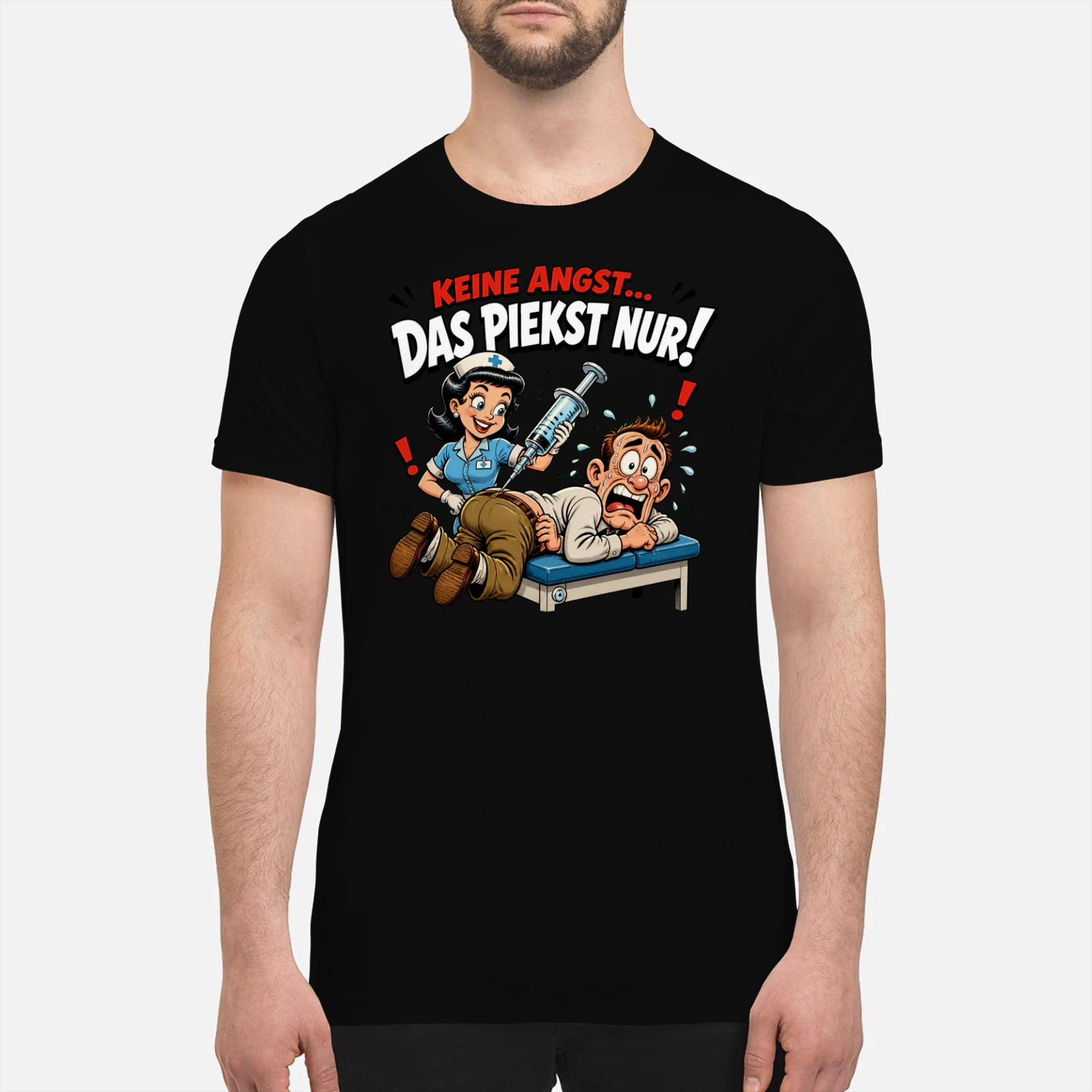 "Keine Angst, das pikst nur!" – Lustiges Krankenschwester Shirt