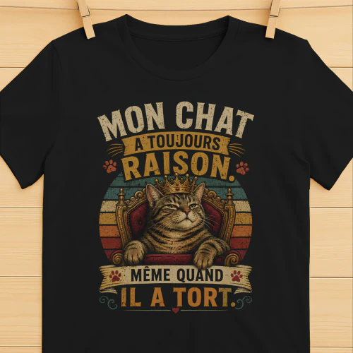 MON CHAT A TOUJOURS RAISON.  MÊME QUAND IL A TORT.