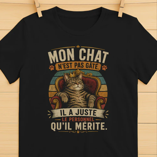 MON CHAT N'EST PAS GÂTÉ.  IL A JUSTE LE PERSONNEL QU'IL MÉRITE.