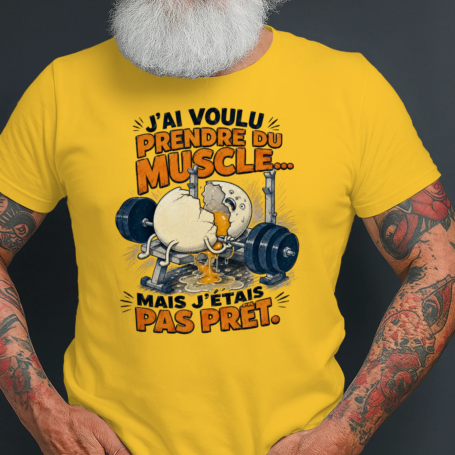 **J’ai Voulu Prendre du Muscle… Mais J’étais Pas Prêt – T-Shirt Humour Fitness**