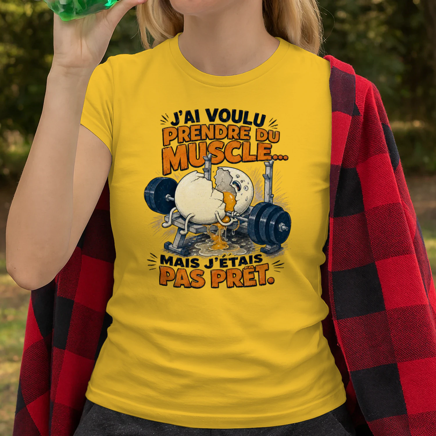 **J’ai Voulu Prendre du Muscle… Mais J’étais Pas Prêt – T-Shirt Humour Fitness**