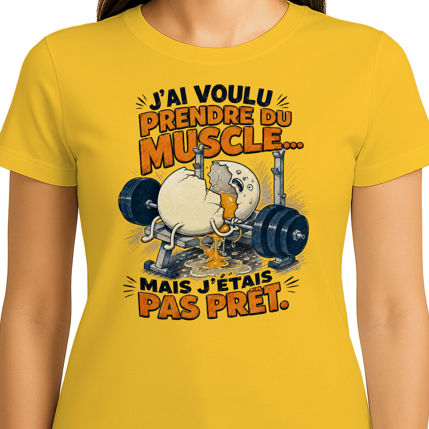**J’ai Voulu Prendre du Muscle… Mais J’étais Pas Prêt – T-Shirt Humour Fitness**