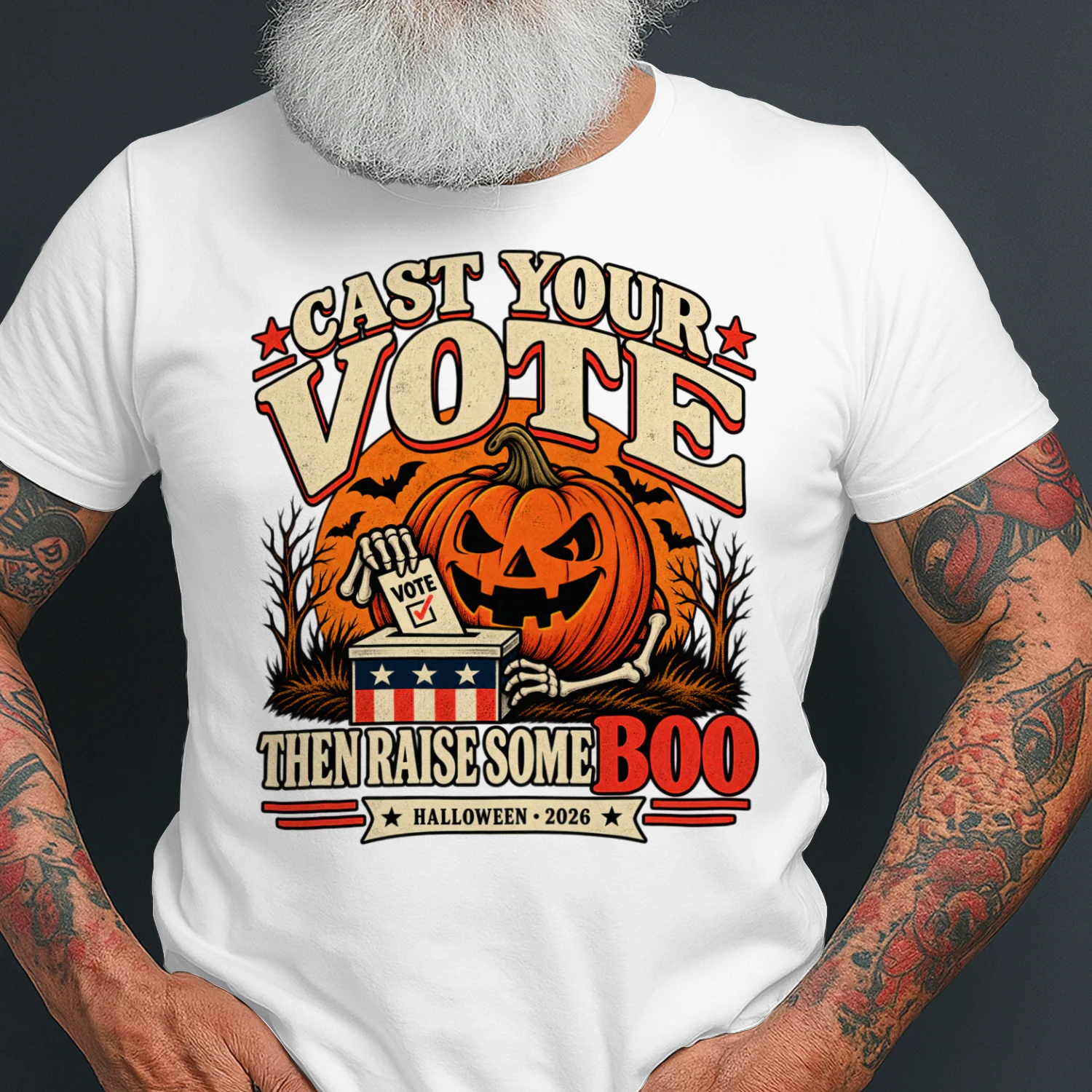 Cast Your Vote Then Raise Some Boo Halloween 2026 T-Shirt, Funny Pumpkin Voting Shirt 🎃👻 – Shop Today!