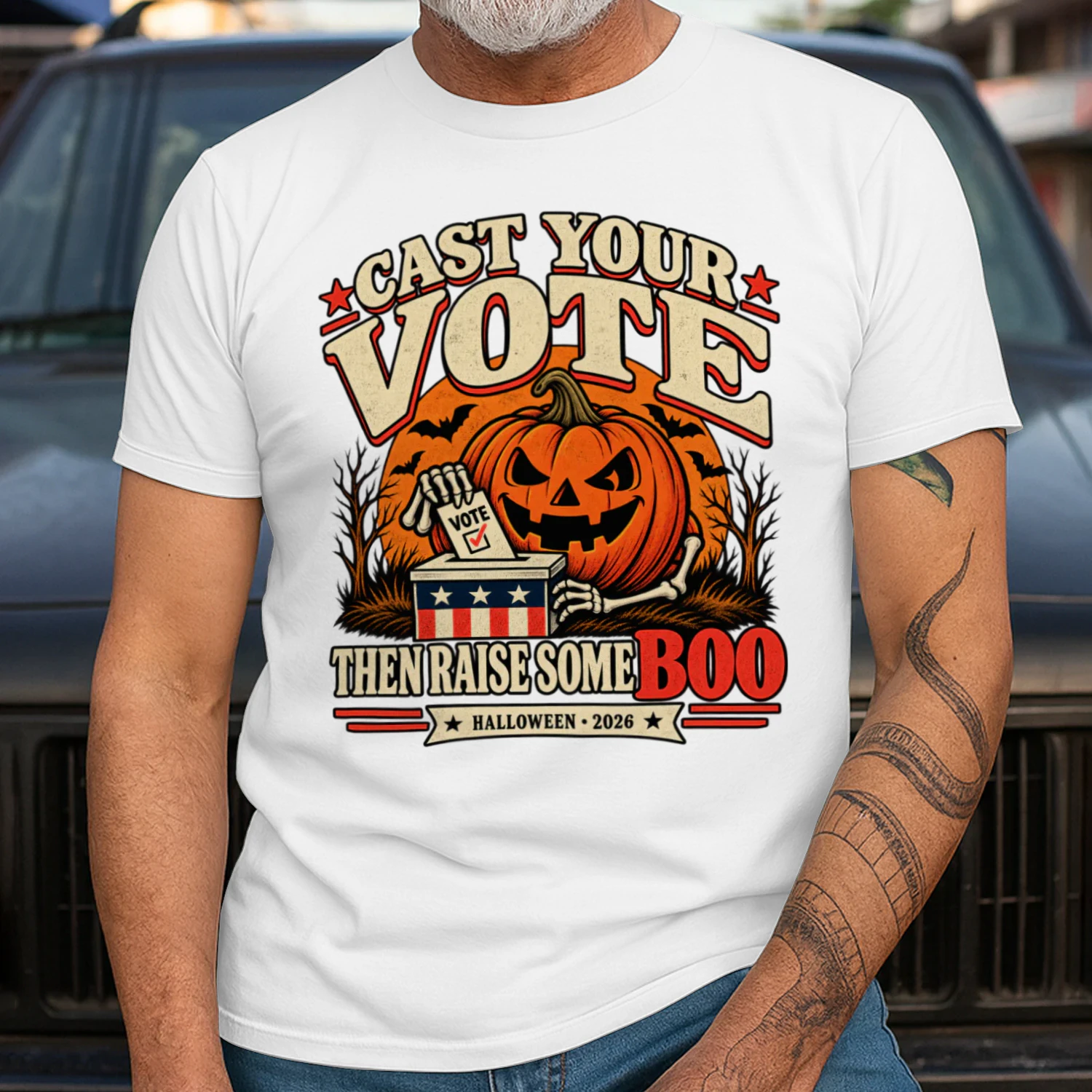 Cast Your Vote Then Raise Some Boo Halloween 2026 T-Shirt, Funny Pumpkin Voting Shirt 🎃👻 – Shop Today!