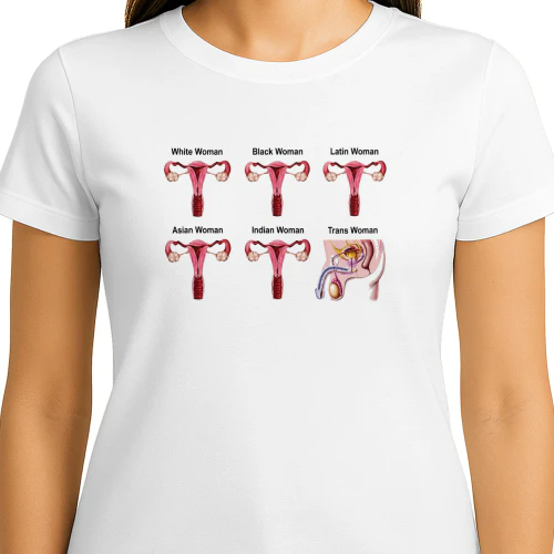 Diagrams Labeled White Woman Black Woman Trans Woman Shirt