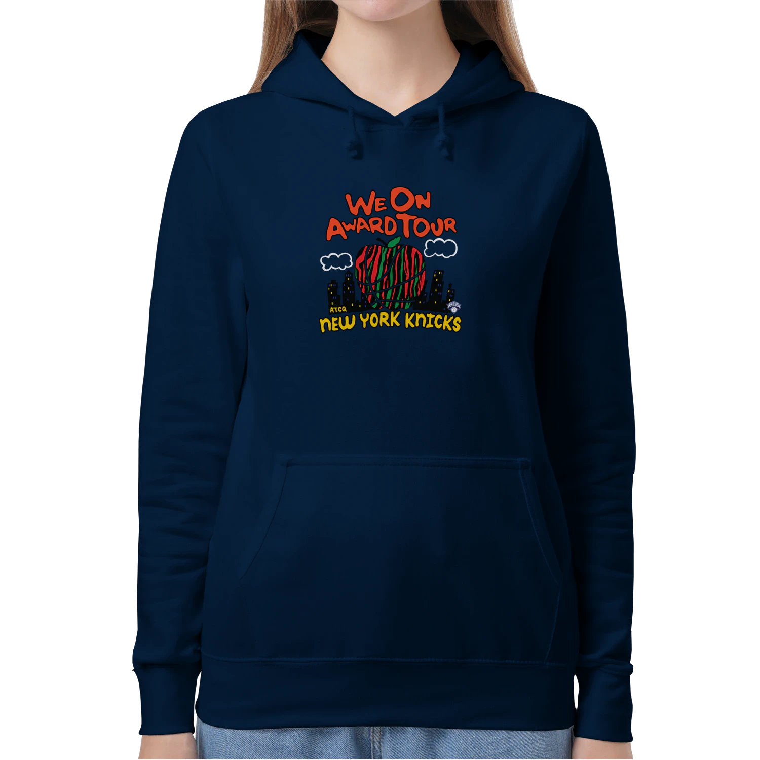 Whoopi Goldberg Wearing New York Knicks x Homage x A Tribe Called Quest Blue We On Award Tour Tri-Blend Hoodie