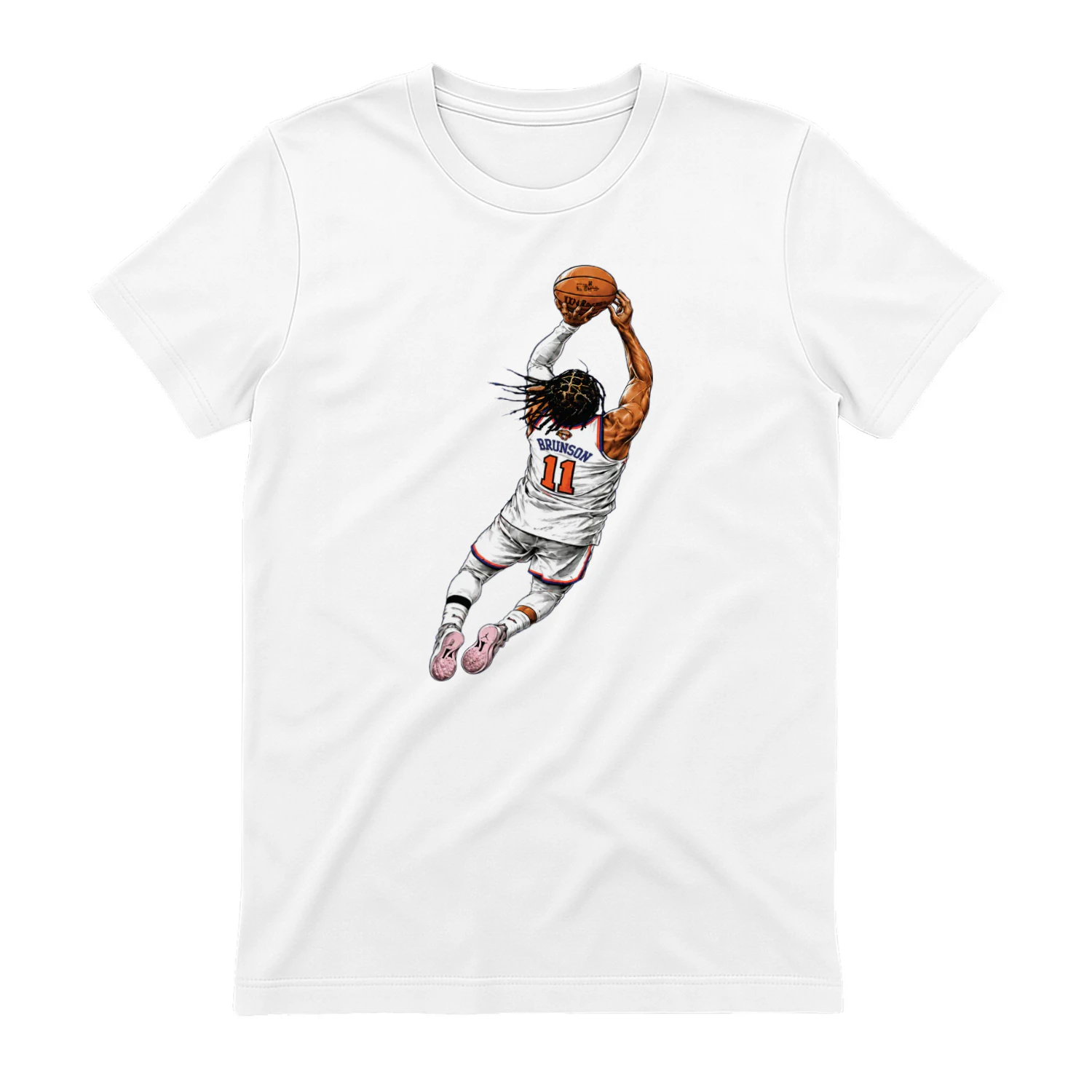 Jalen Brunson Flying Dunk New York Knicks Basketball Shirt