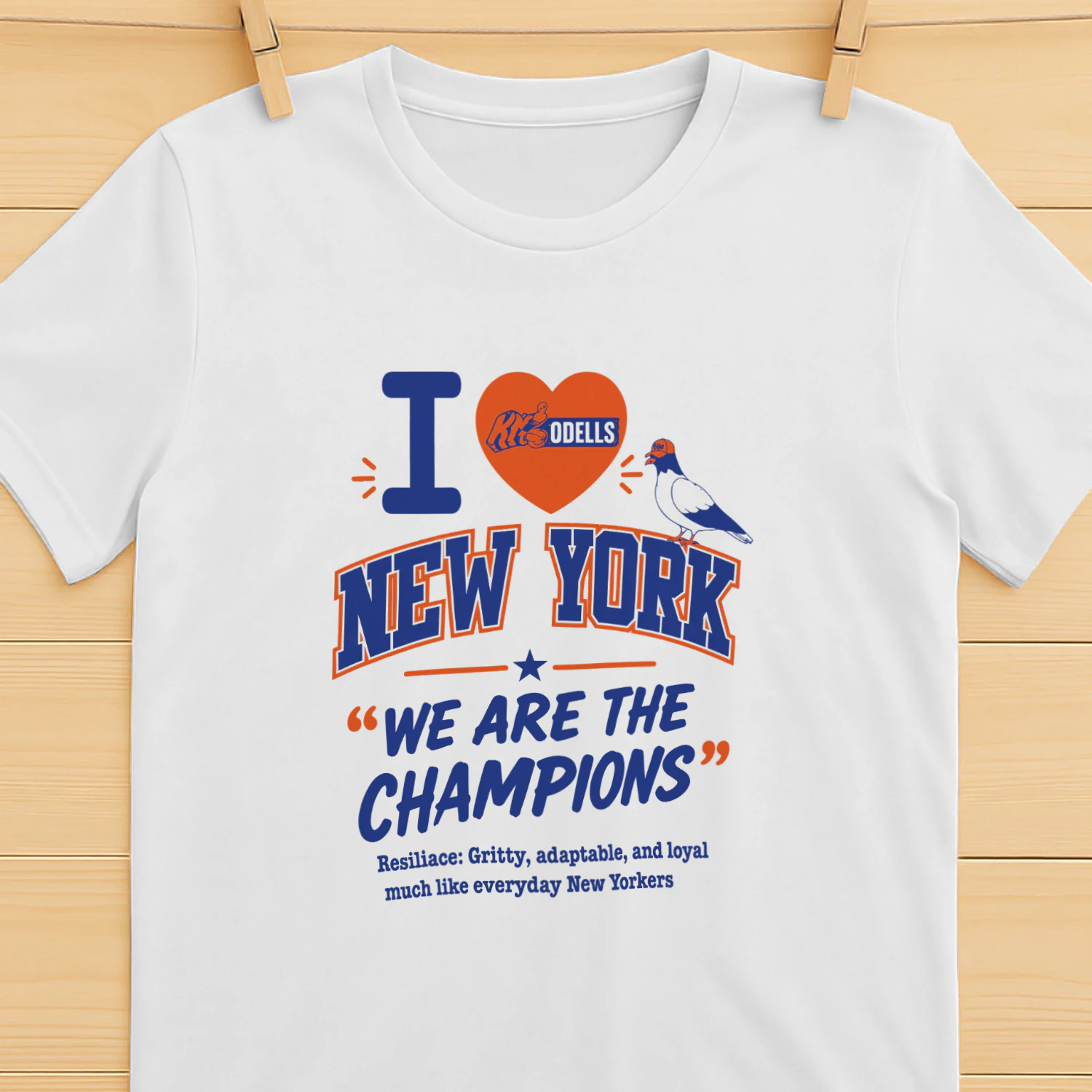 Mitchell Modell We Are The Champions Knicks Pigeon Shirt
