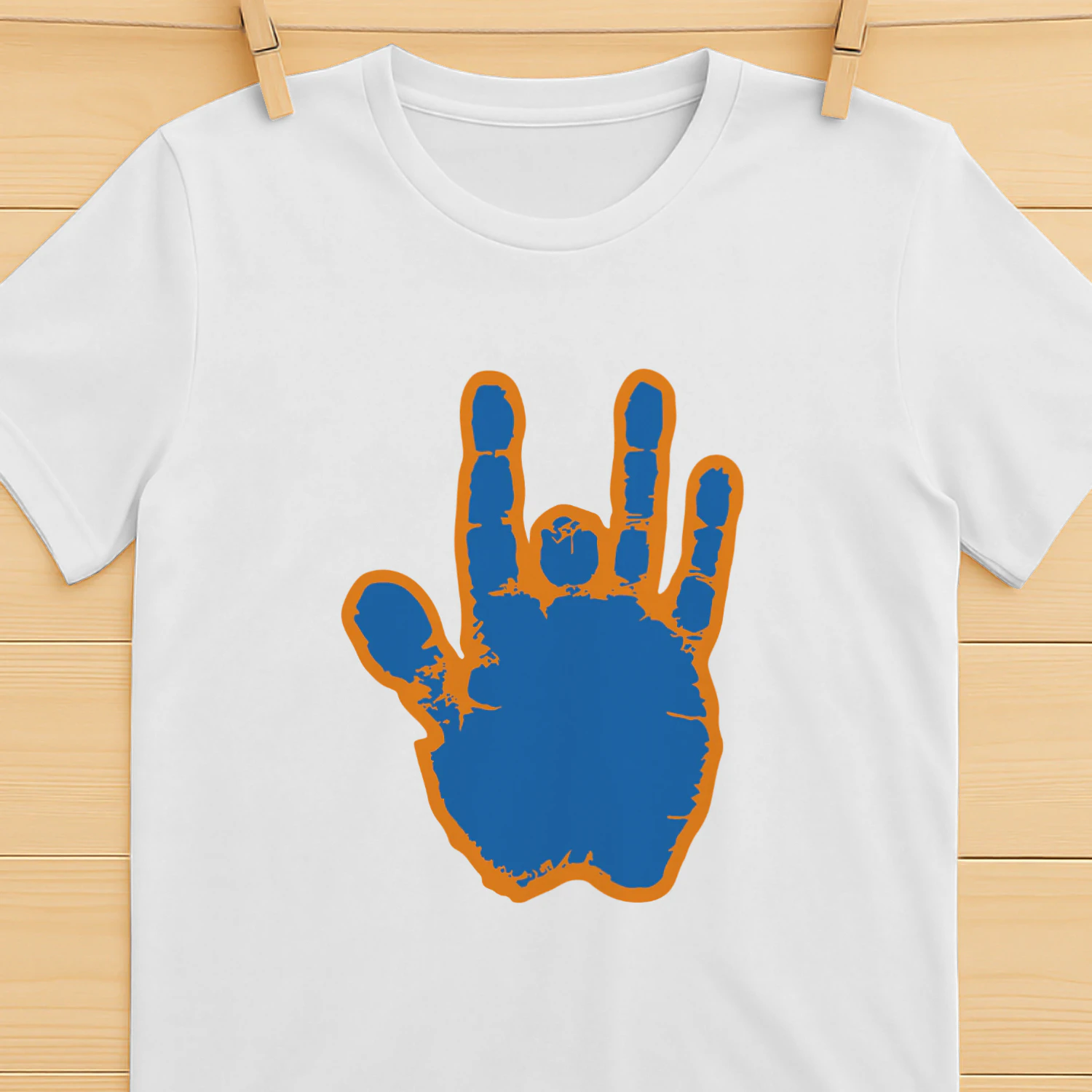 Jerry Garcia Blue & Orange Hand Shirt