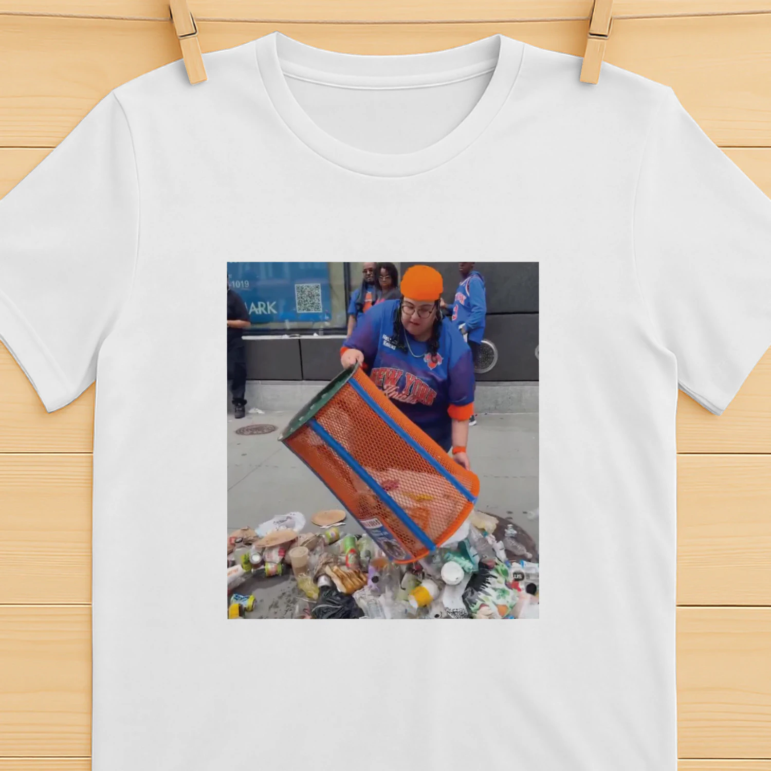 Knicks Dei Angie Base Stealing Trashcan Shirt