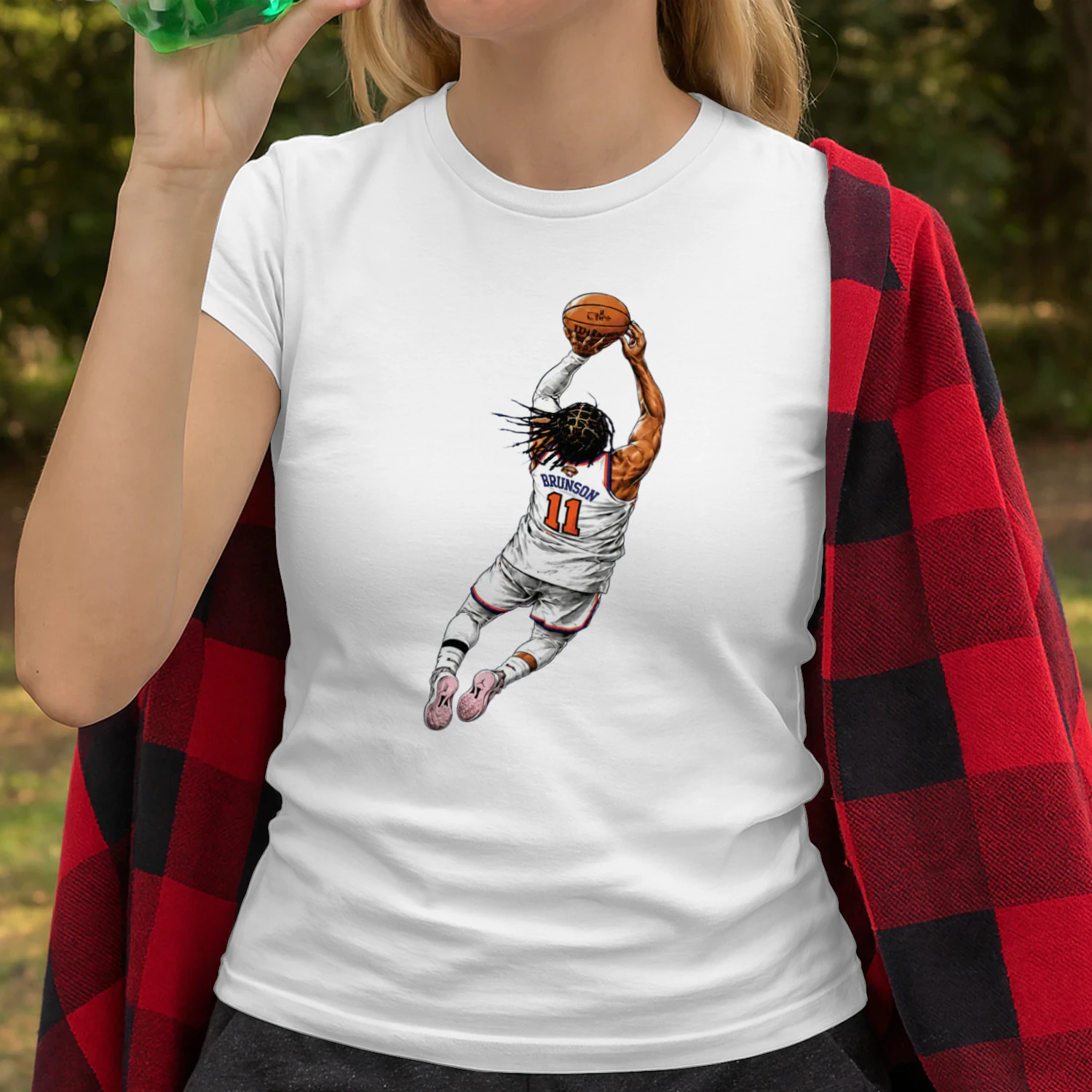 Jalen Brunson Flying Dunk New York Knicks Basketball Shirt