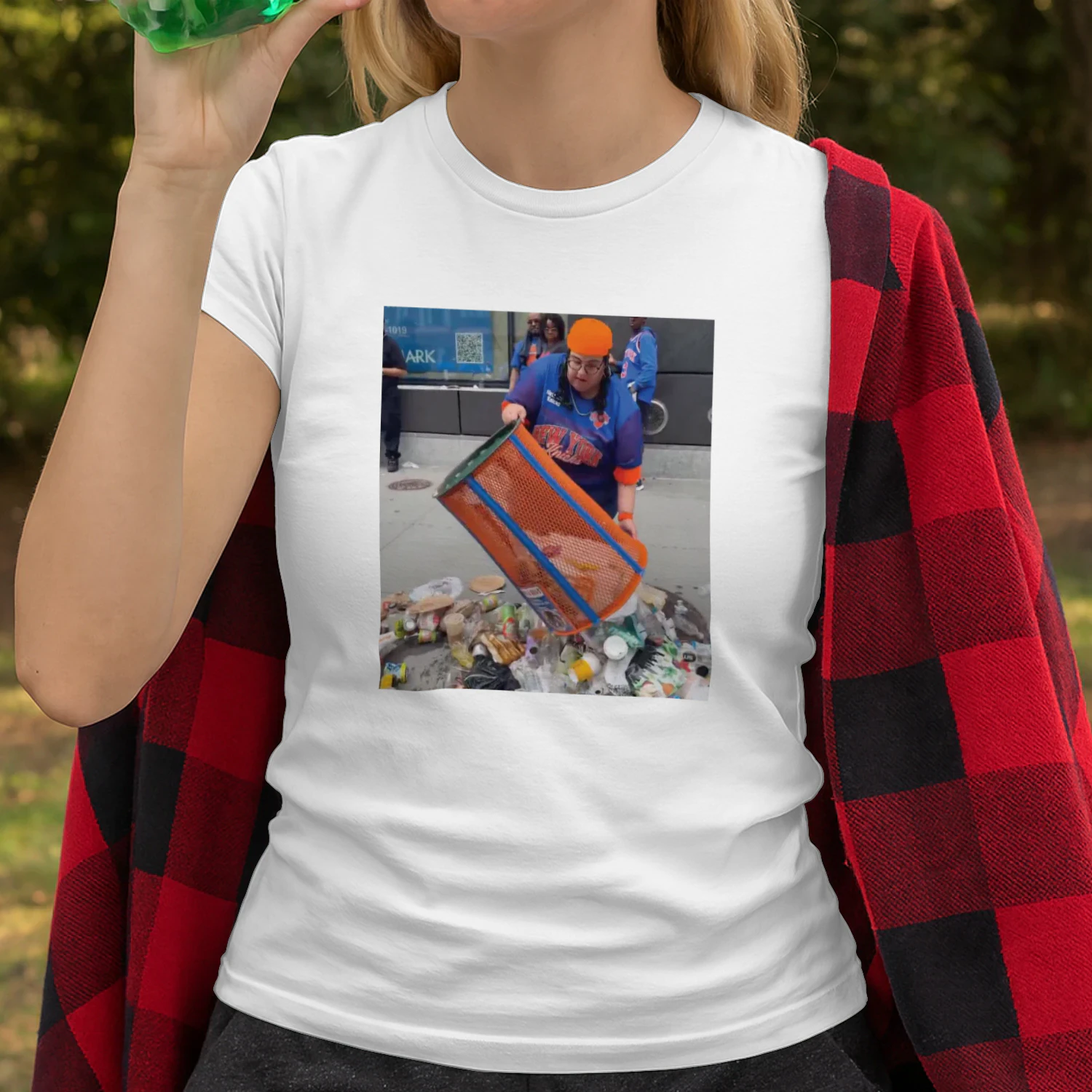 Knicks Dei Angie Base Stealing Trashcan Shirt