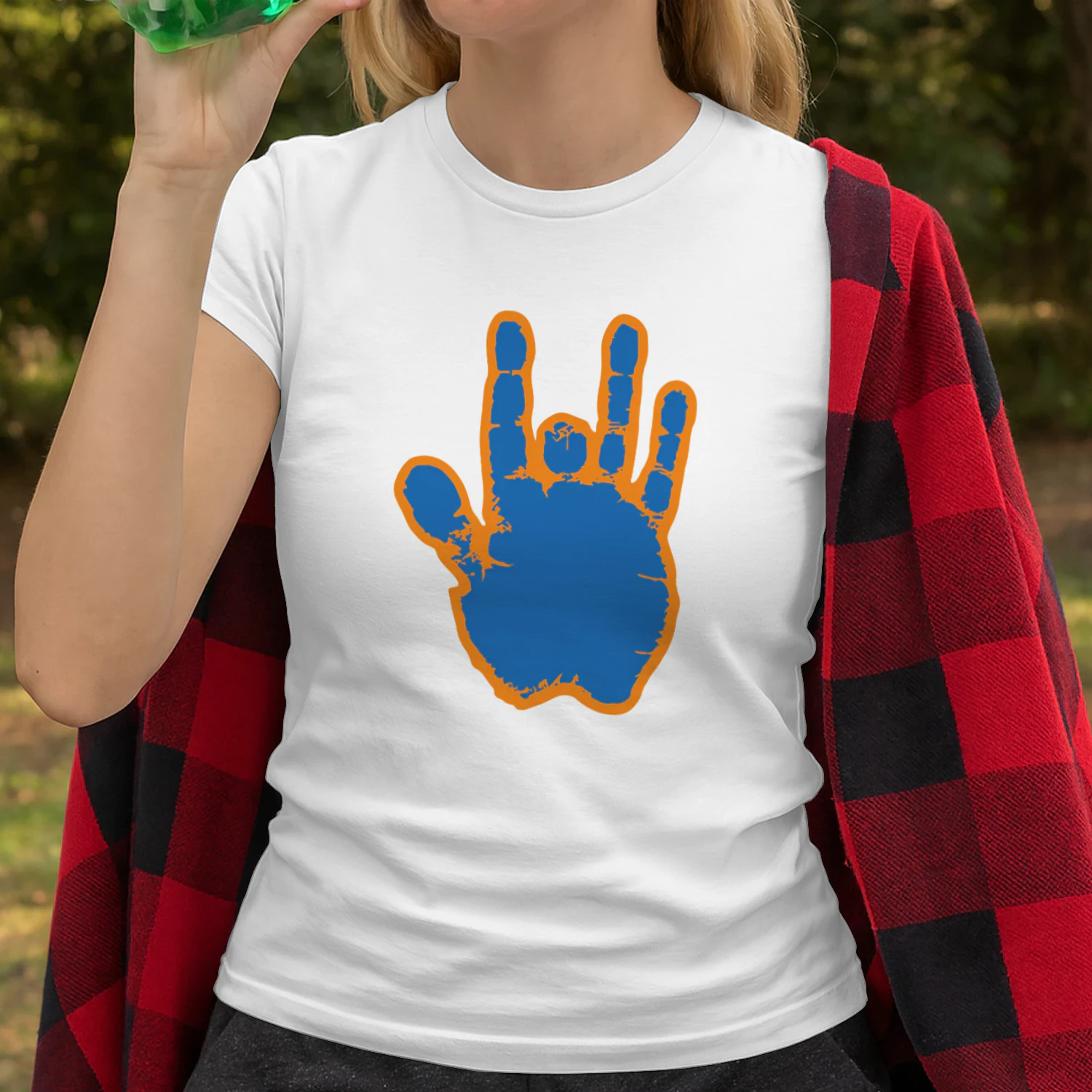Jerry Garcia Blue & Orange Hand Shirt