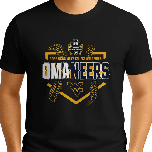 Omaneers Omaha Bound WVU Baseball 2026 NCAA Men's College World Series 2 sided shirt