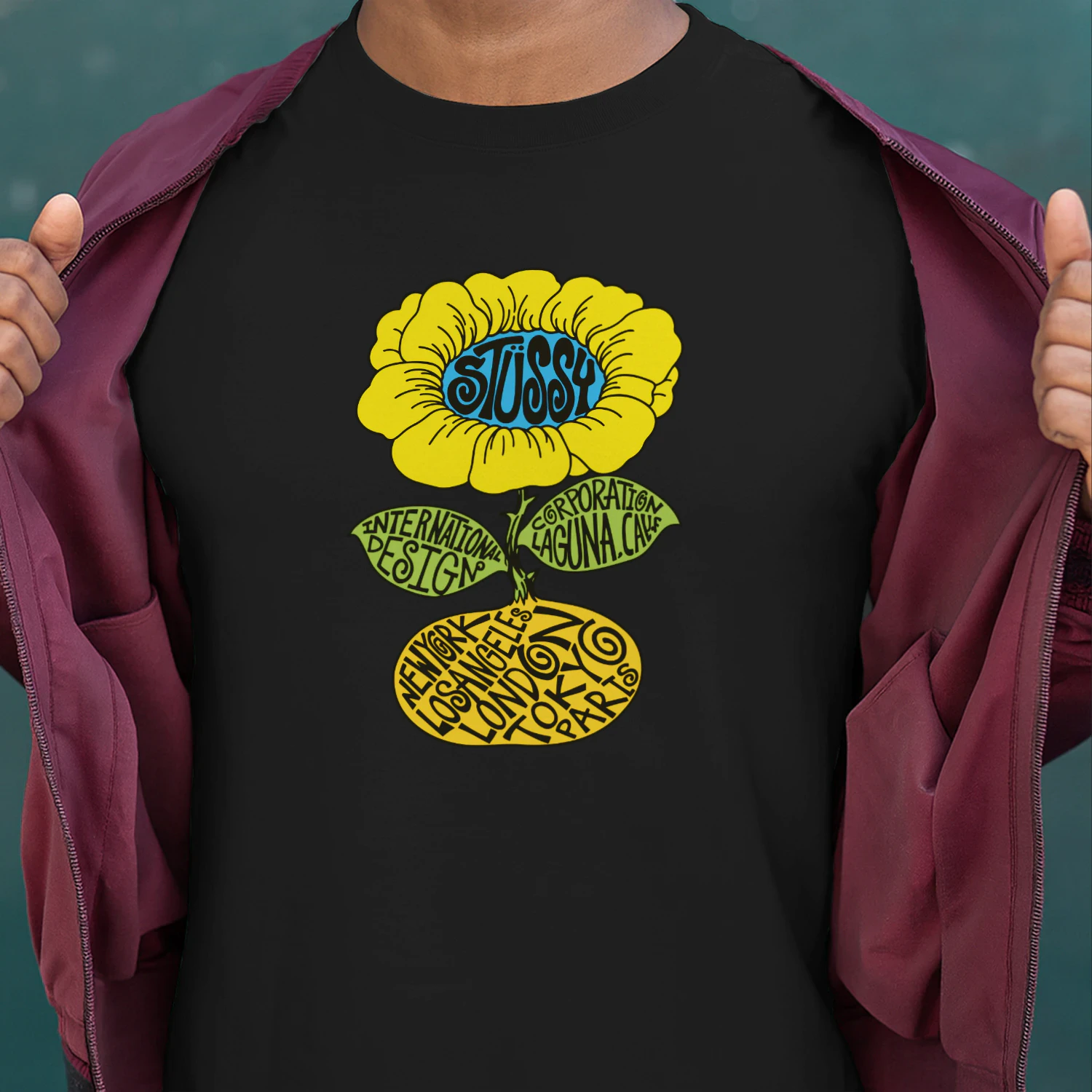 Love Island UK Tommy Murphy Stussy Sunflower Shirt