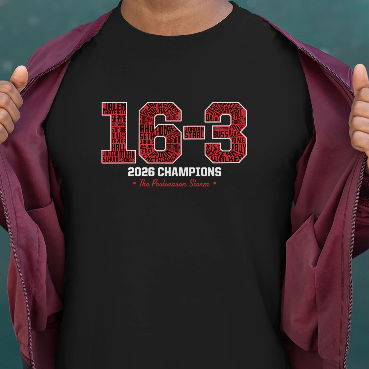 Carolina Hurricanes 16-3 2026 Champs Shirt