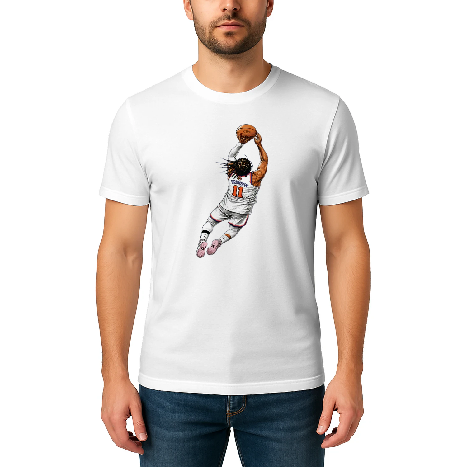 Jalen Brunson Flying Dunk New York Knicks Basketball Shirt