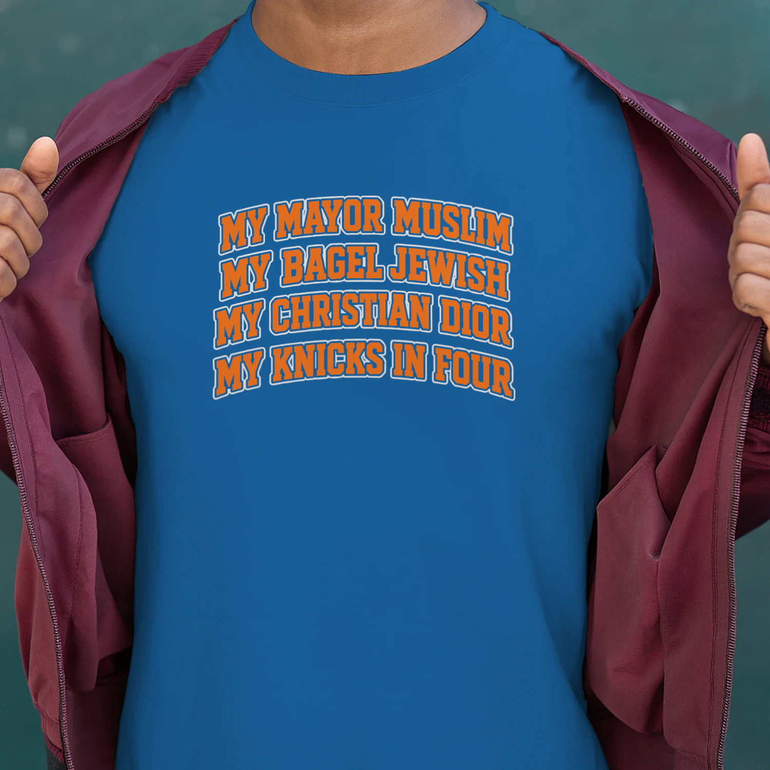 My Mayor Muslim, My Bagel Jewish, My Christian Fashion, My Team In Four Shirt