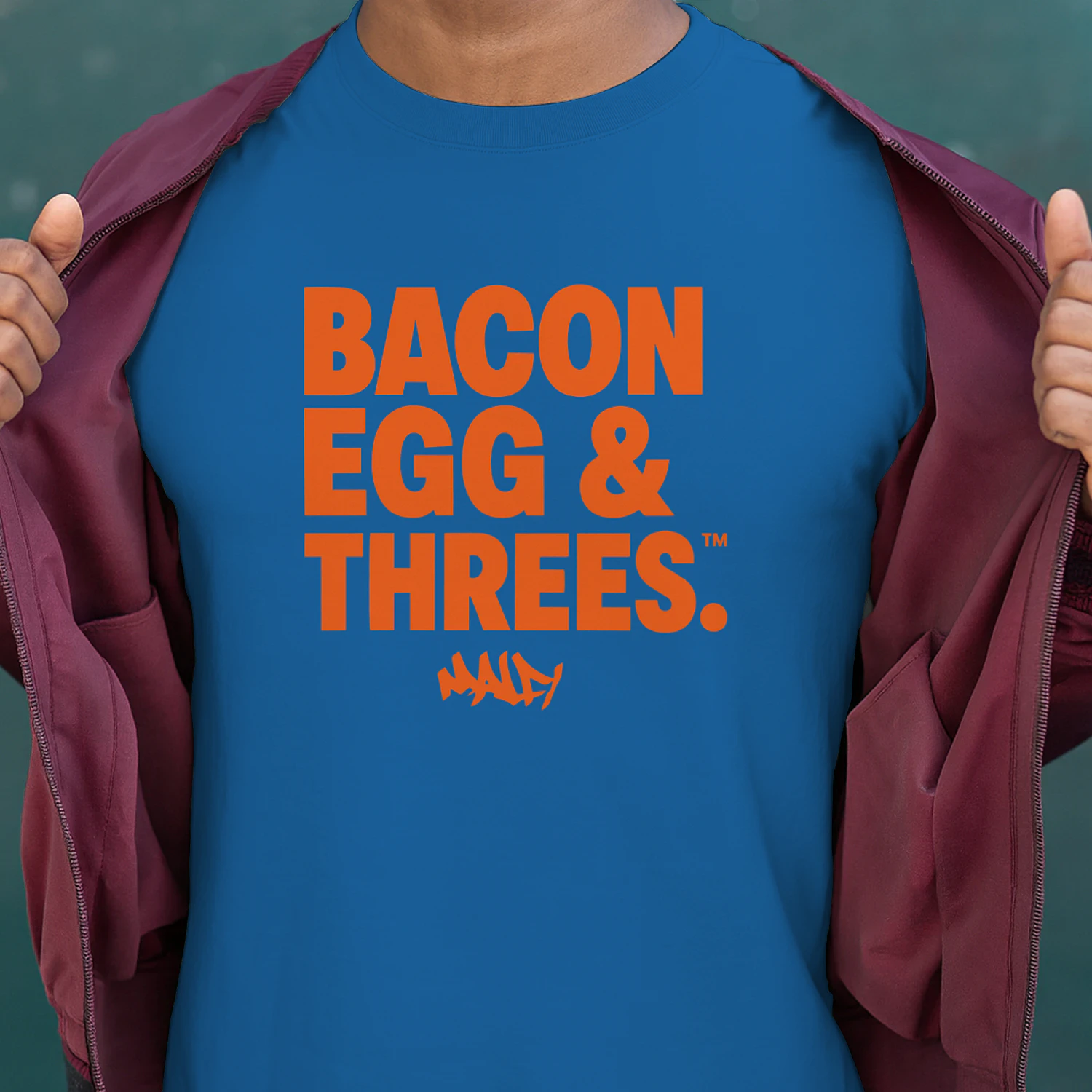 bacon egg and threes shirt